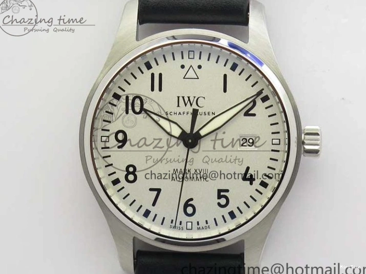 MIROTIME 0427 MARK XVIII IW327002 SS FKF 1:1 Best Edition White Dial On Black Leather Strap Affordable 7121
